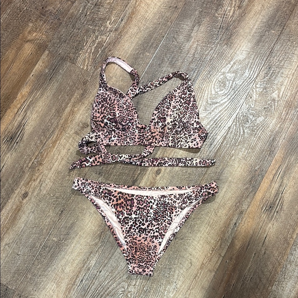 Shade & Shore Pink Leopard Bikini